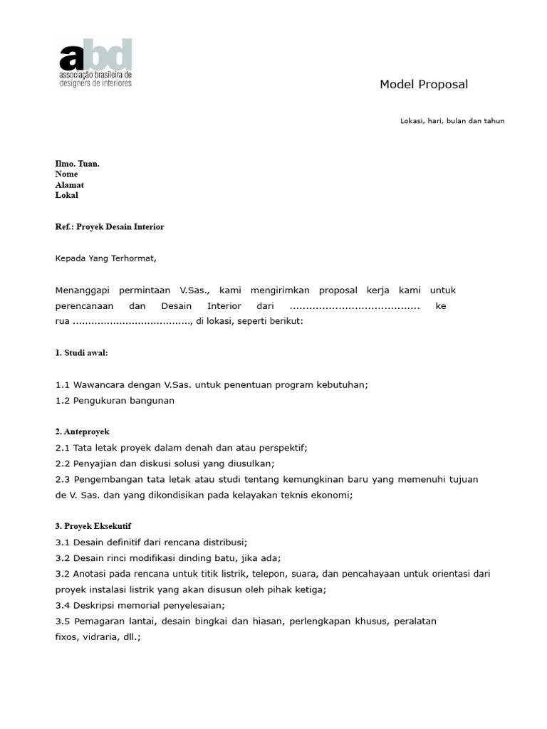 Proposal Desain Interior Profesional | PDF