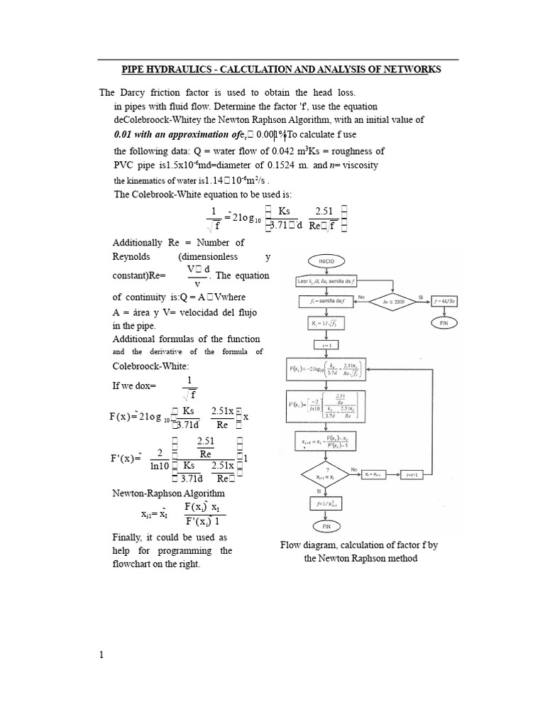 5 HYDRAULICS OF PIPELINES - CALCULATION AND ANALYSIS OF NETWORKS | PDF ...