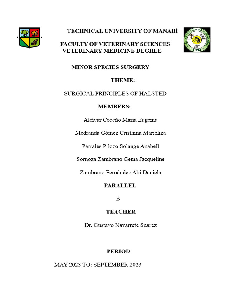 Halsted's Surgical Principles in Veterinary Medicine | PDF | Surgery ...