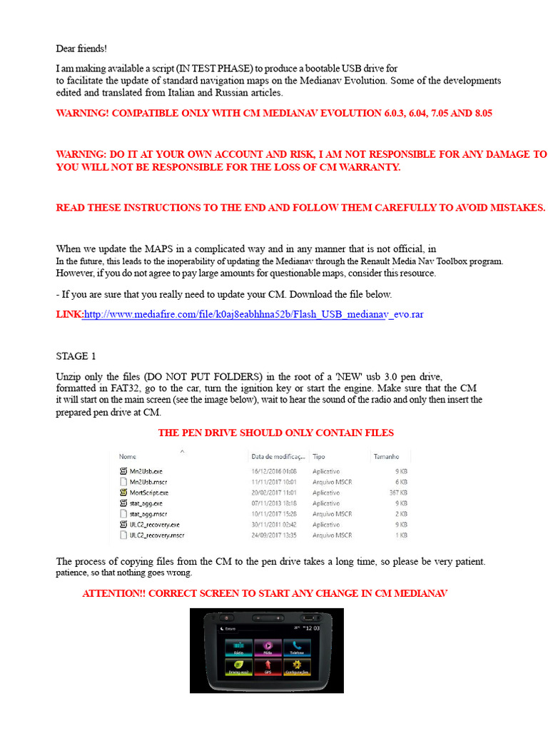 Medianav Evolution USB Update Guide | PDF | Usb Flash Drive | Computer File