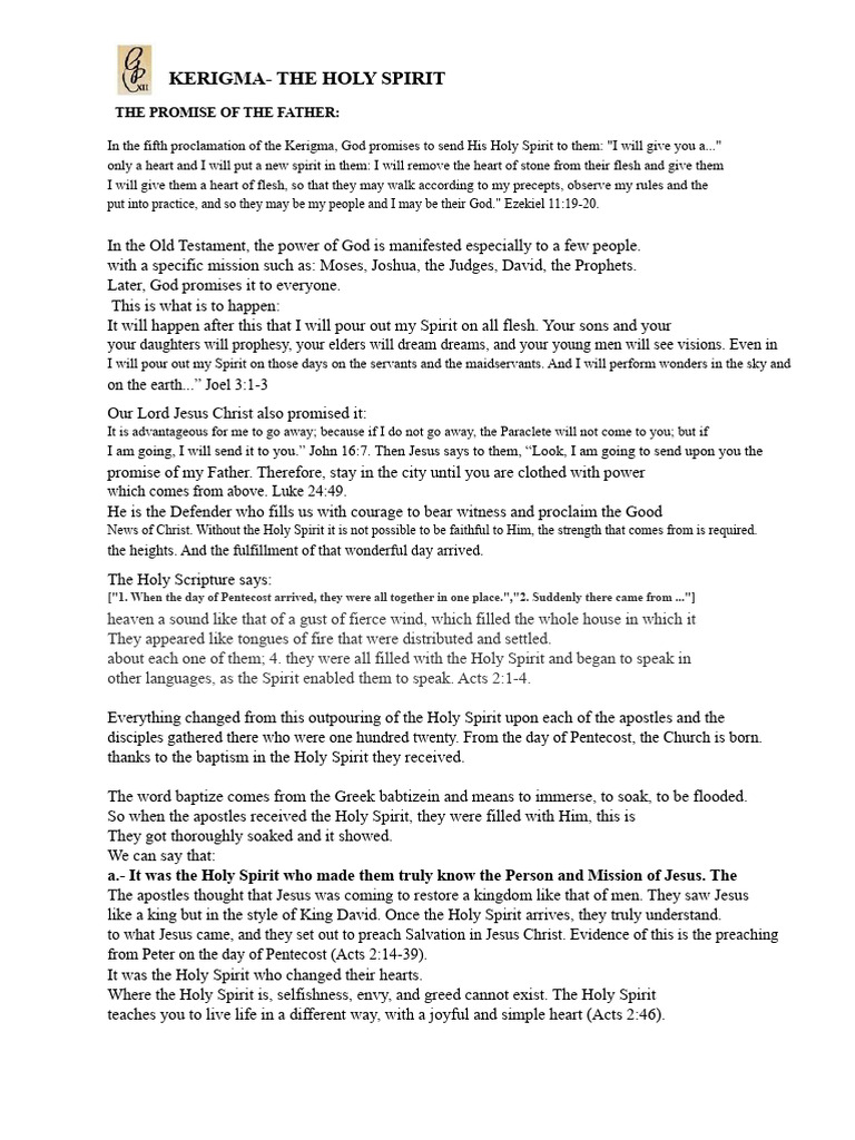 The Holy Spirit: God's Promise Explained | PDF | Jesus | Holy Spirit