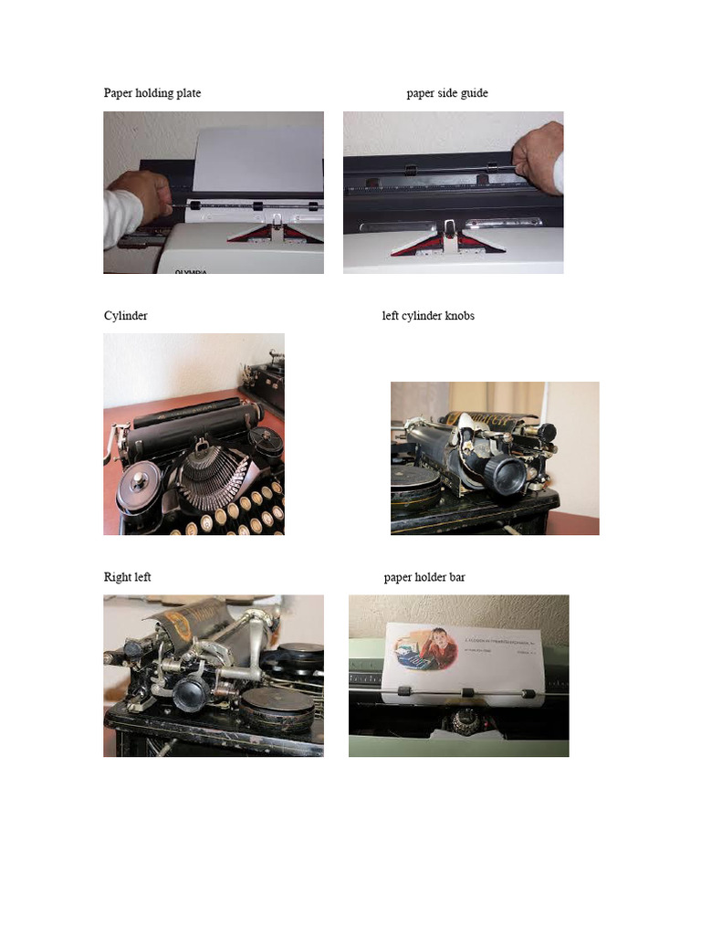 Typewriter Parts and Functions Guide | PDF