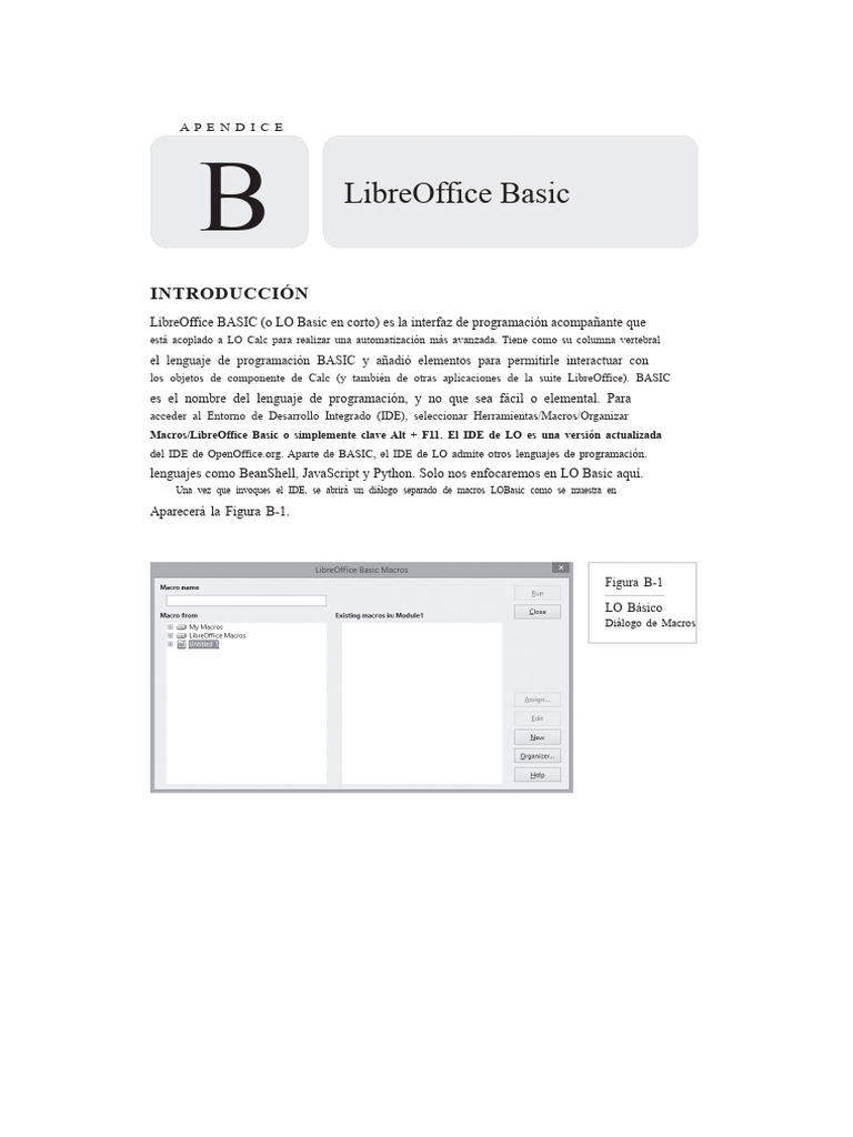 Introducción a LibreOffice BASIC | PDF | Microsoft Excel | Entorno de ...