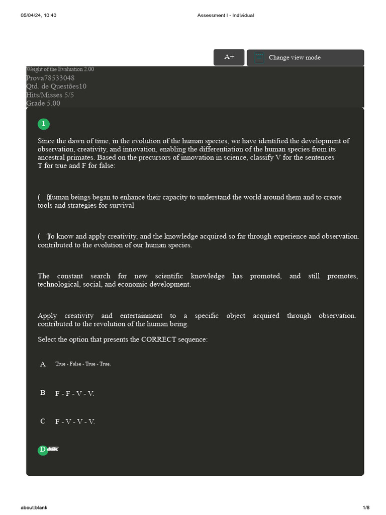Human Evolution and Intelligence Assessment | PDF | Knowledge | Proposition