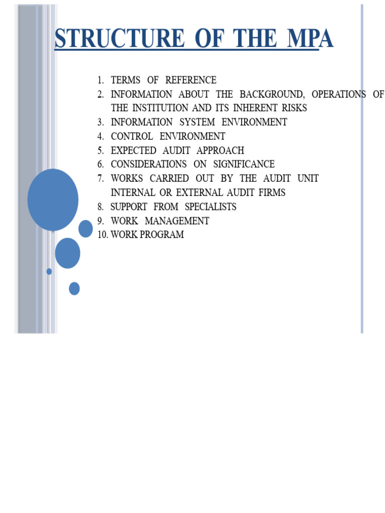 STRUCTURE OF THE MPA | PDF | Audit | Internal Control