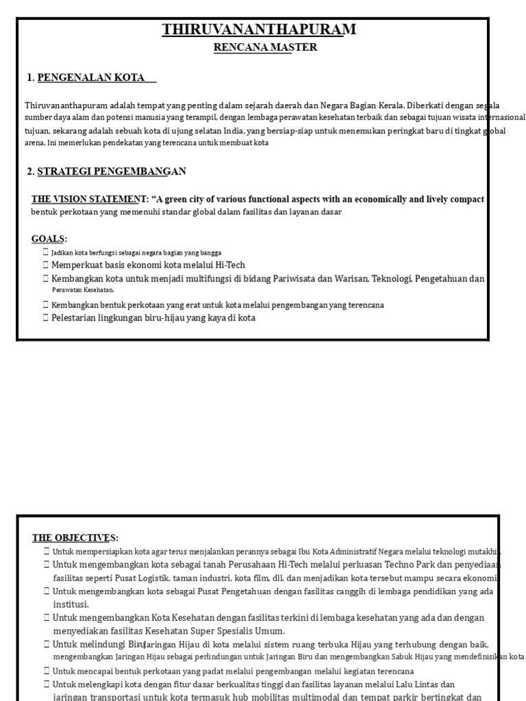 Rencana Master Pengembangan Thiruvananthapuram | PDF