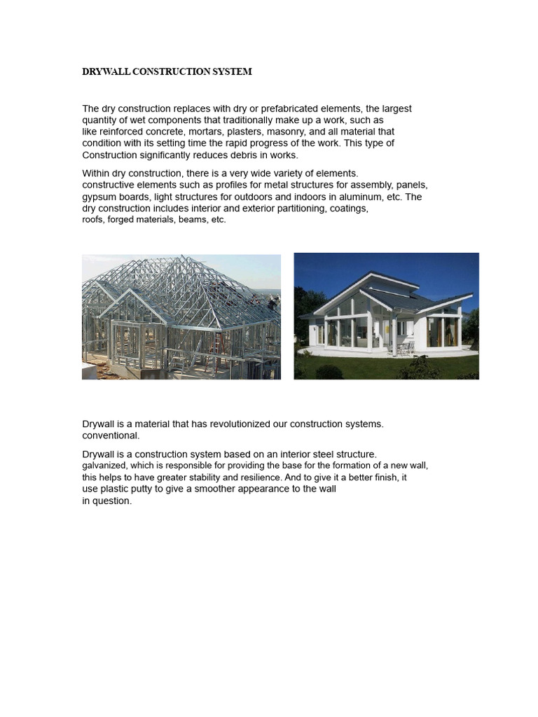 Drywall Construction System Overview | PDF | Drywall | Wall