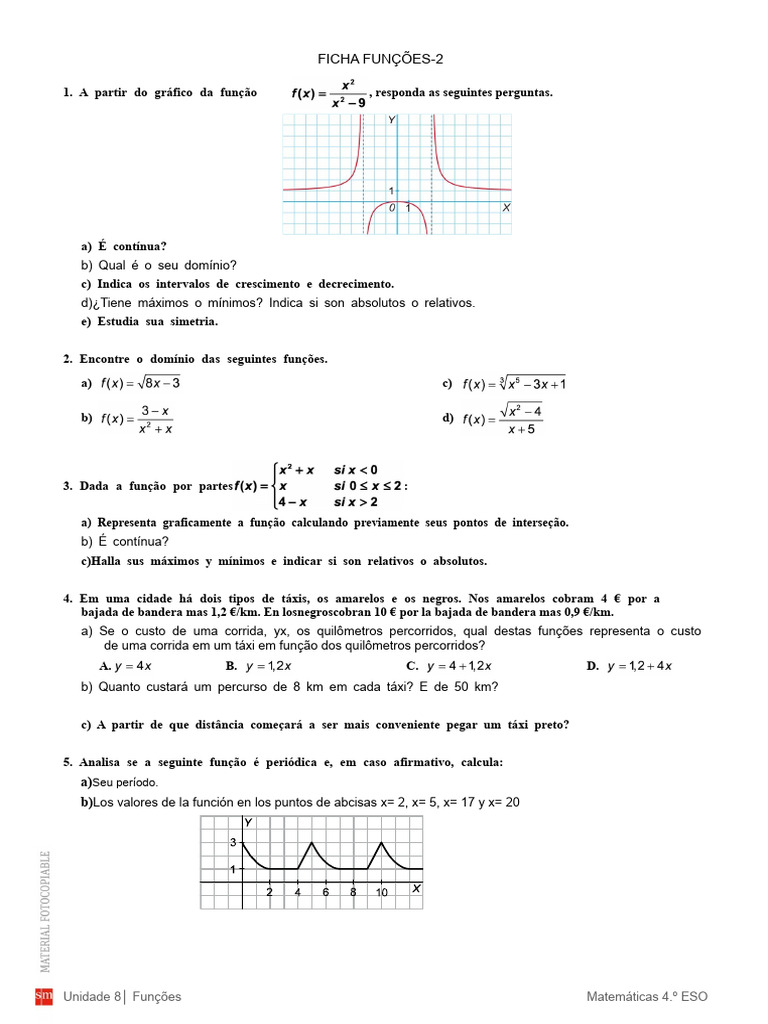 Análise de Funções Matemáticas e Taxas | PDF