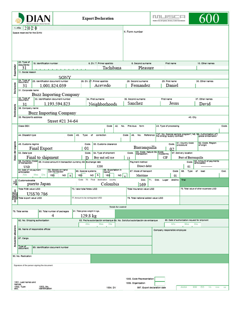 Export Declaration Form Details | PDF | Freight Transport | Trade