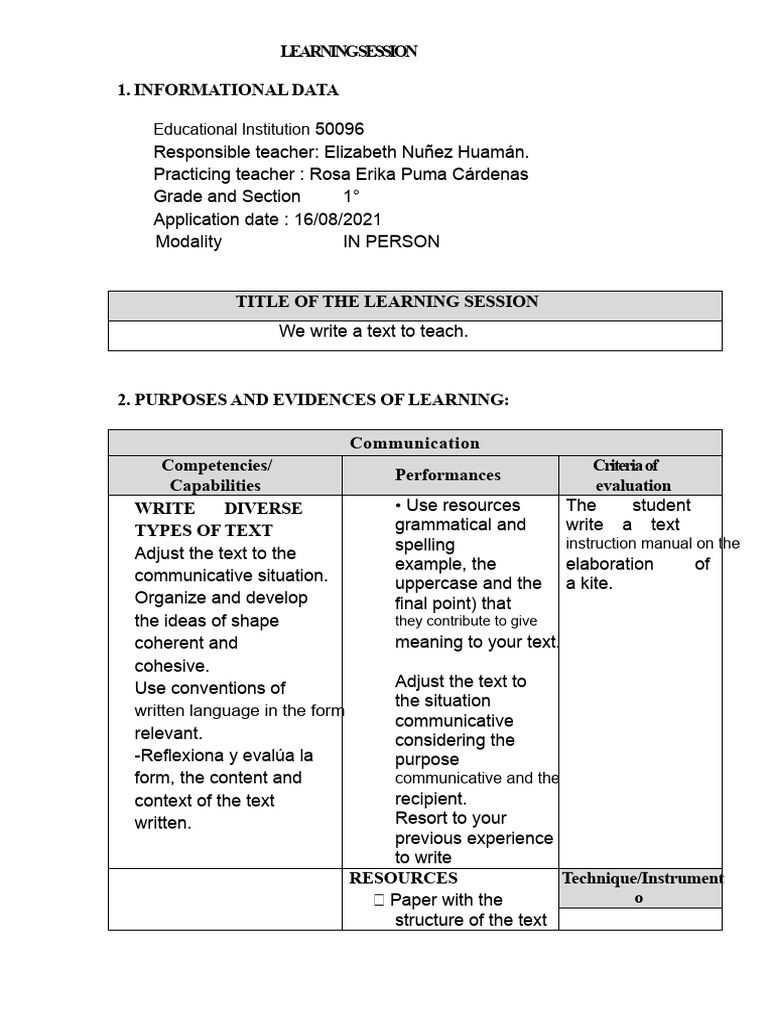 Writing Instructional Texts for Kids | PDF | Learning | Psychological ...