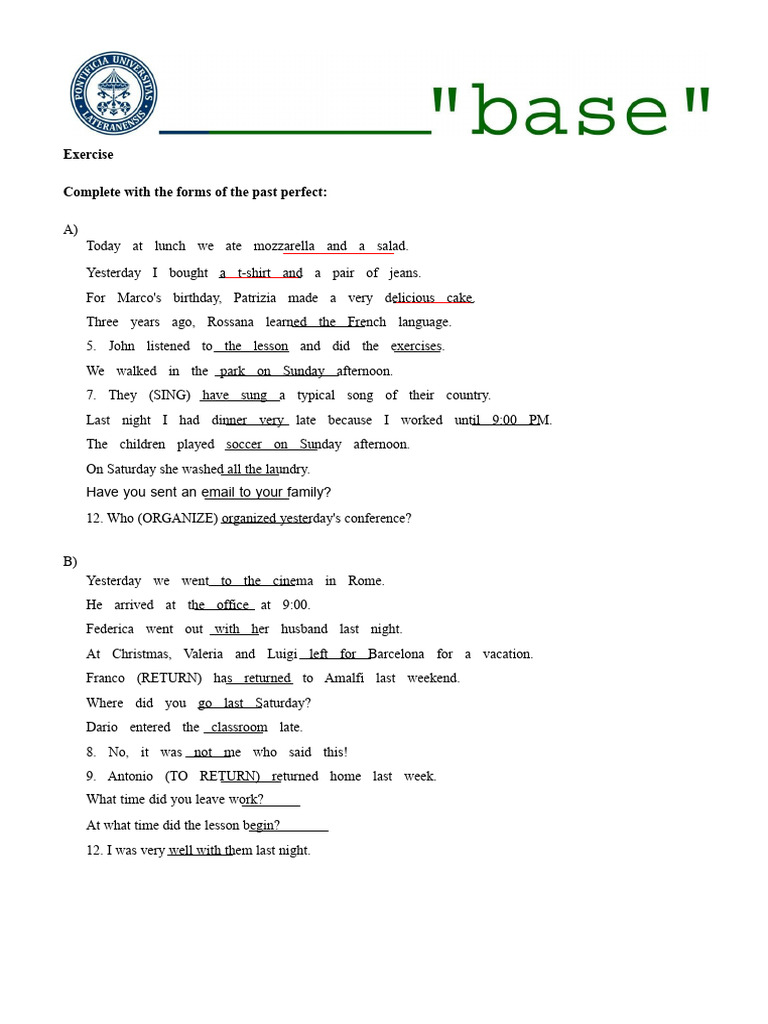 Exercise on the Present Perfect A1-A2-Converted (1) | PDF