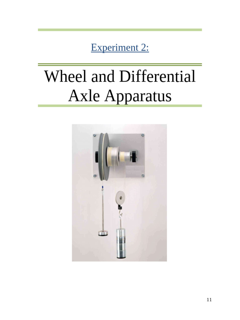 Wheel and Differential Axle Experiment | PDF | Axle | Wheel