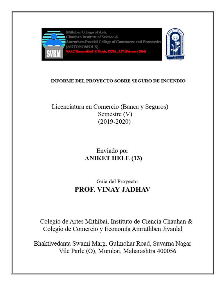 Informe sobre Seguro de Incendio en India | PDF | Seguro | Póliza de ...
