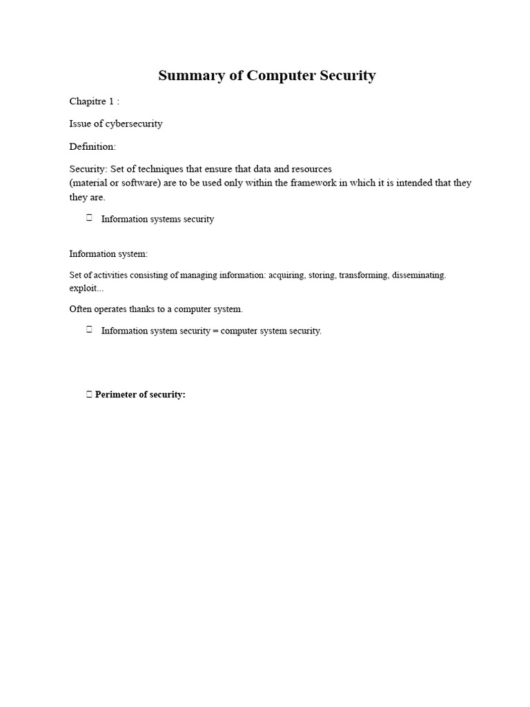 Overview of Computer Security Concepts | PDF
