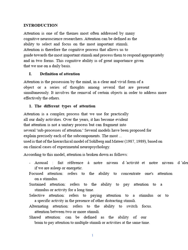 Understanding Attention: Types and Disorders | PDF | Attention ...