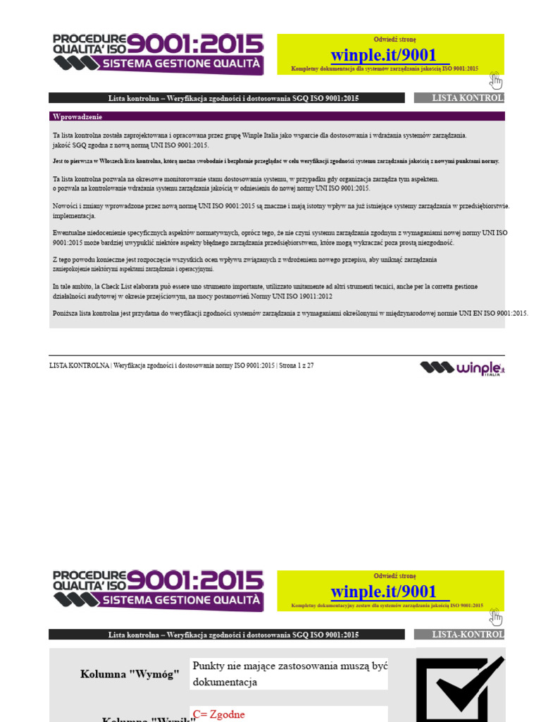 Check 001 Check Lista Iso 9001 2015 2020 | PDF