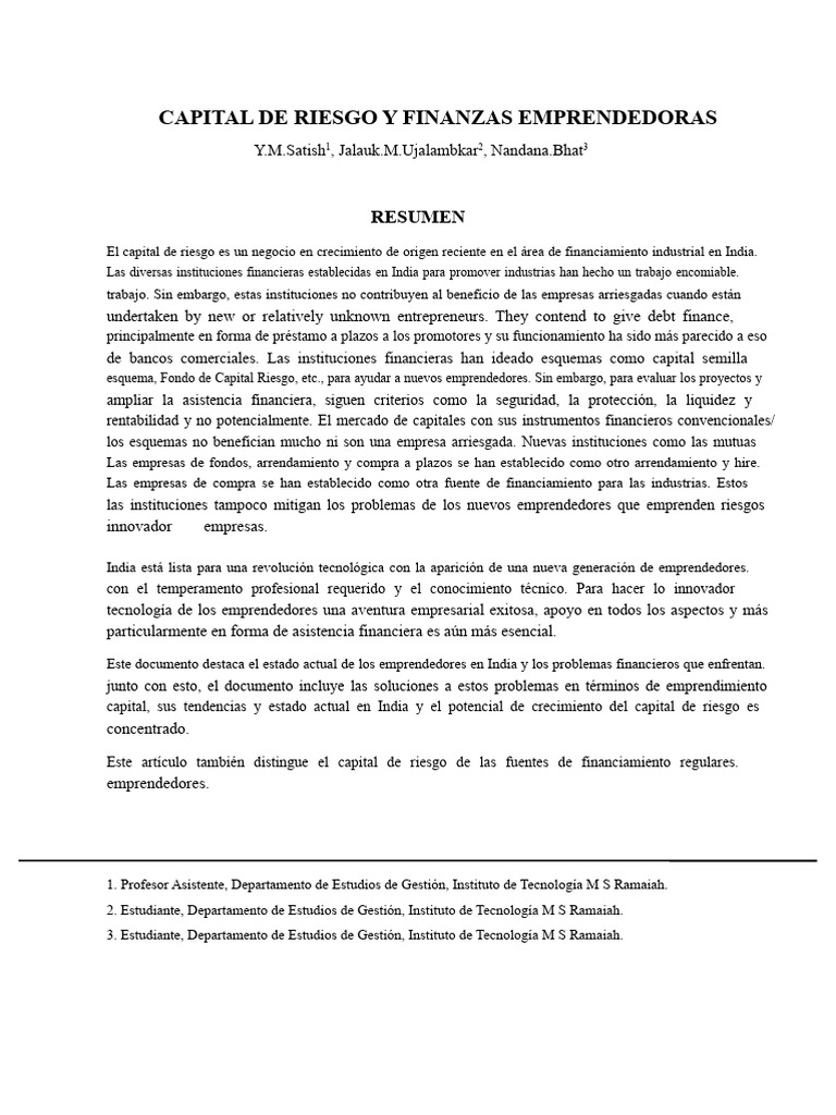 Capital de Riesgo y Emprendimiento en India | PDF | Capital de riesgo ...