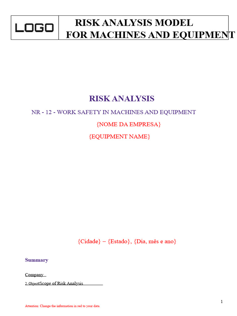 Risk Analysis for Machines & Equipment | PDF | Risk Management | Risk