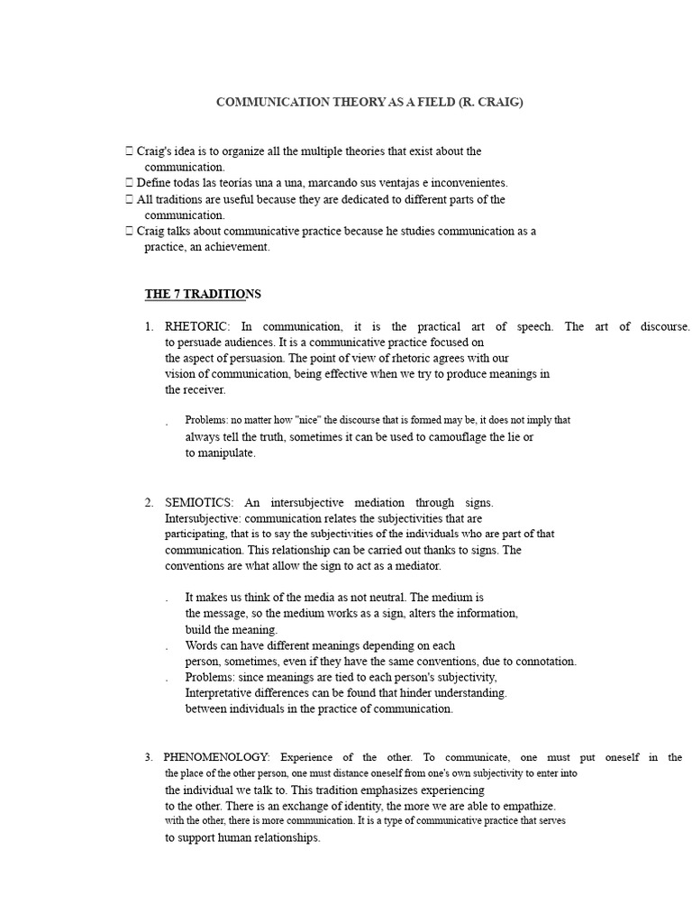 Overview of Communication Theories | PDF | Communication | Theory