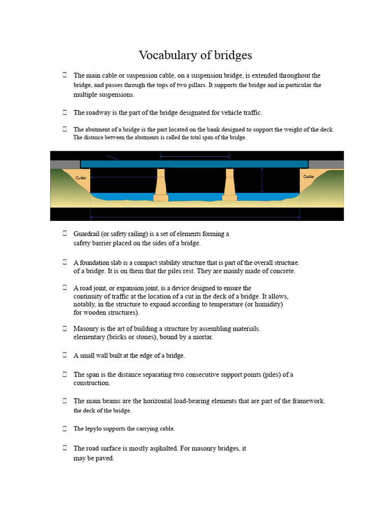 Bridge Vocabulary and Types Explained | PDF | Bridge | Masonry