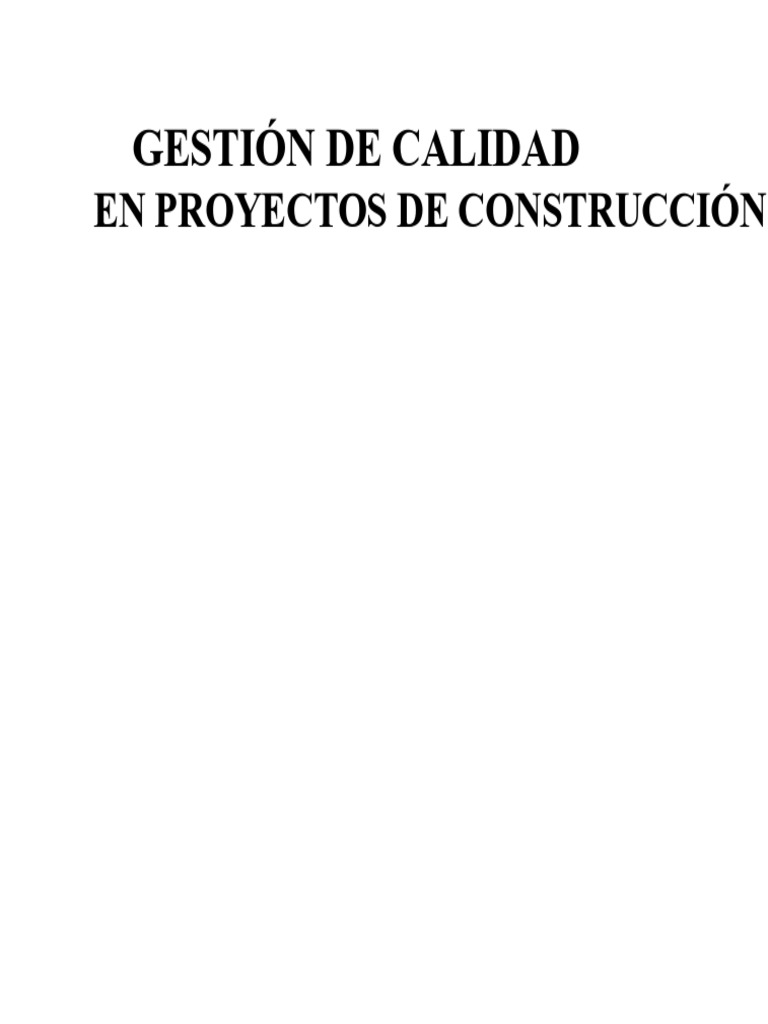 Calidad en Proyectos de Construcción | PDF | Calidad (comercial ...