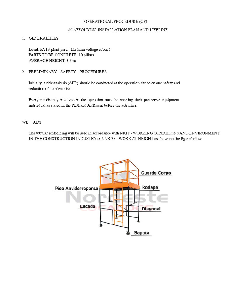 Scaffolding Installation & Lifeline Plan | PDF | Scaffolding | Equipment