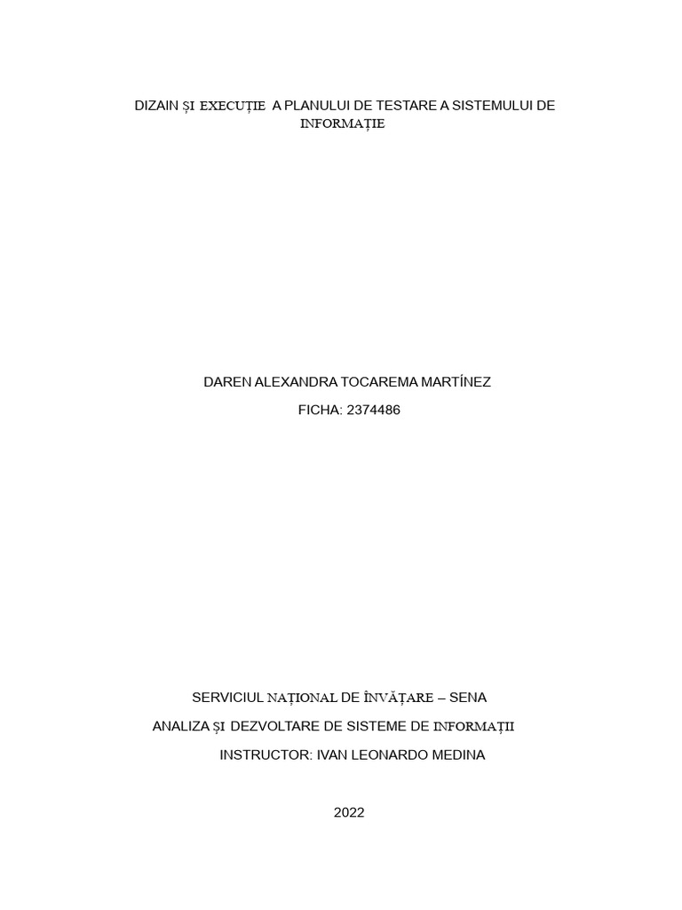 Plan de Testare | PDF