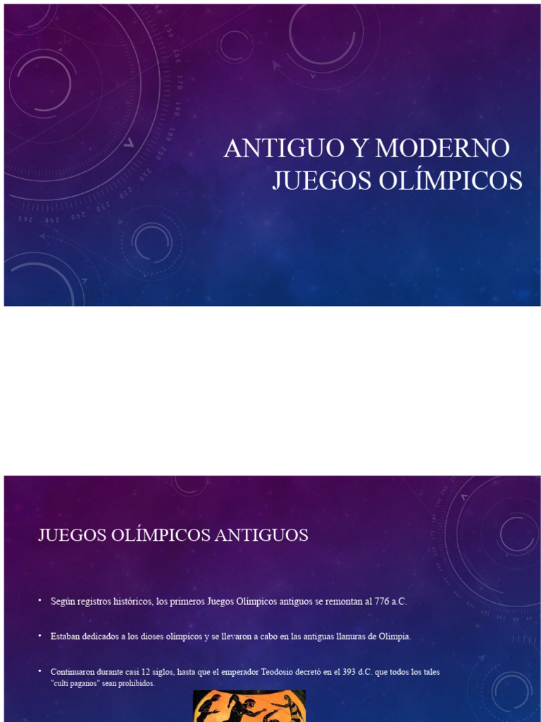 Historia de los Juegos Olímpicos: Antiguos y Modernos | PDF | Juegos ...