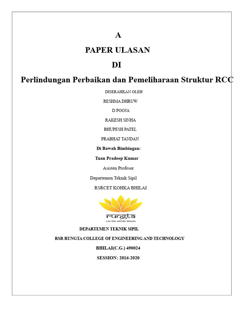 Perbaikan dan Pemeliharaan Struktur RCC | PDF