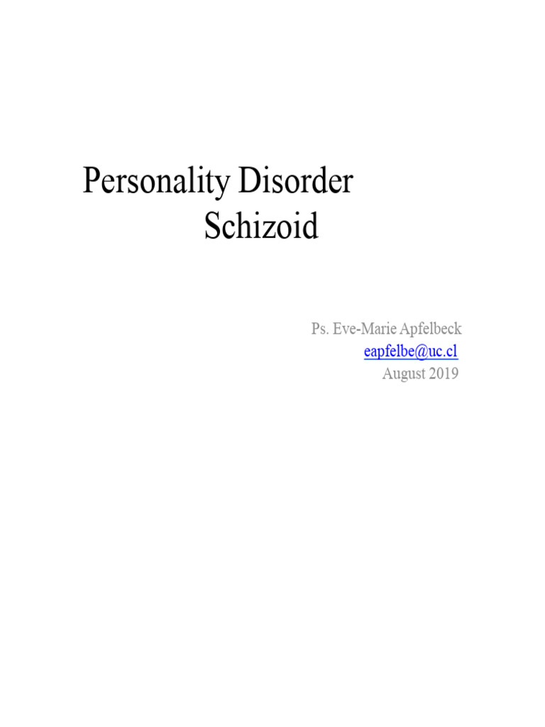 Understanding Schizoid Personality Disorder | PDF | Personality ...