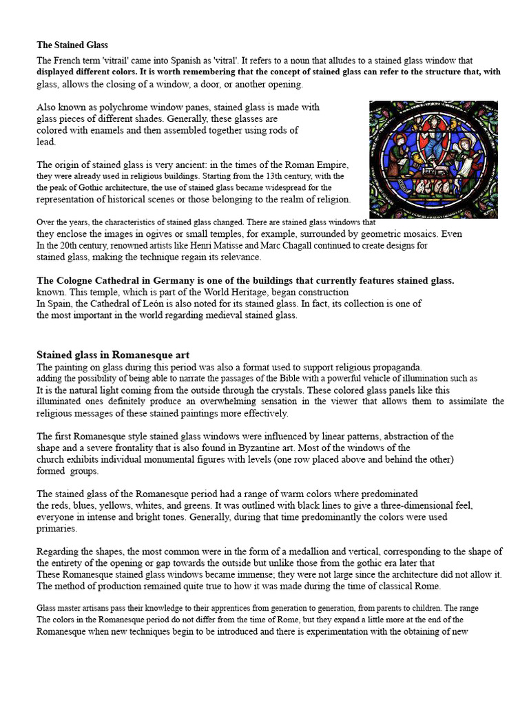 The Stained Glass | PDF | Gothic Architecture | Glasses