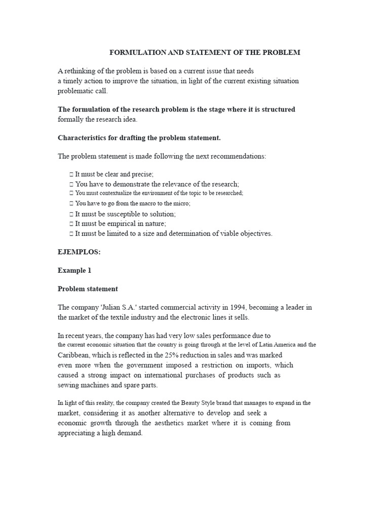 Crafting Effective Problem Statements | PDF | Poverty | Poverty ...