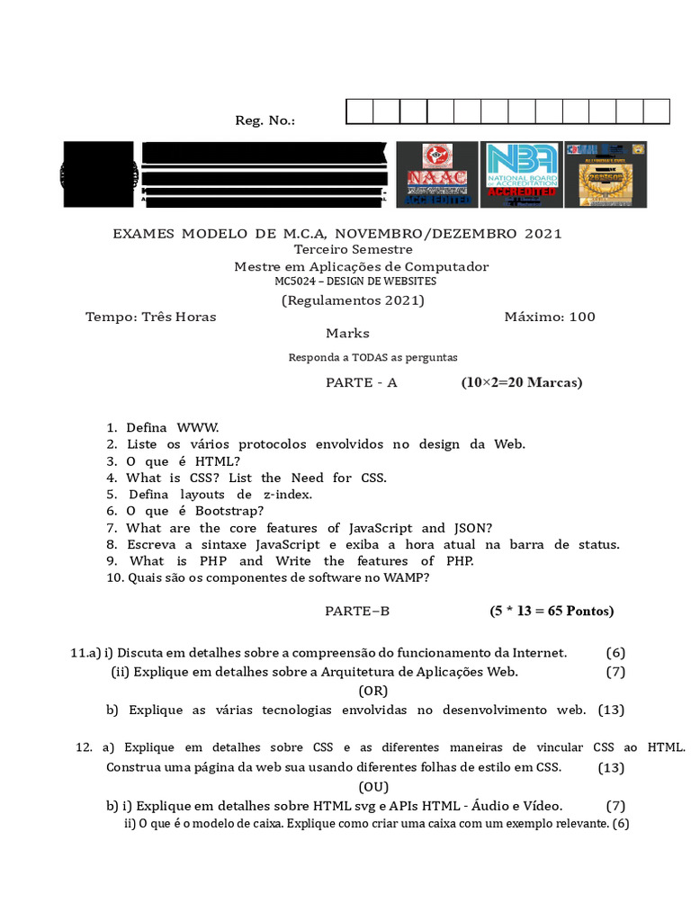 Exames de Design de Websites 2021 | PDF | Rede mundial de computadores ...