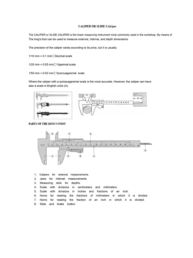 Understanding Calipers: Types & Usage | PDF