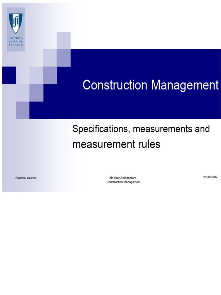 Construction Management Measurement Guidelines | PDF | Beam (Structure ...
