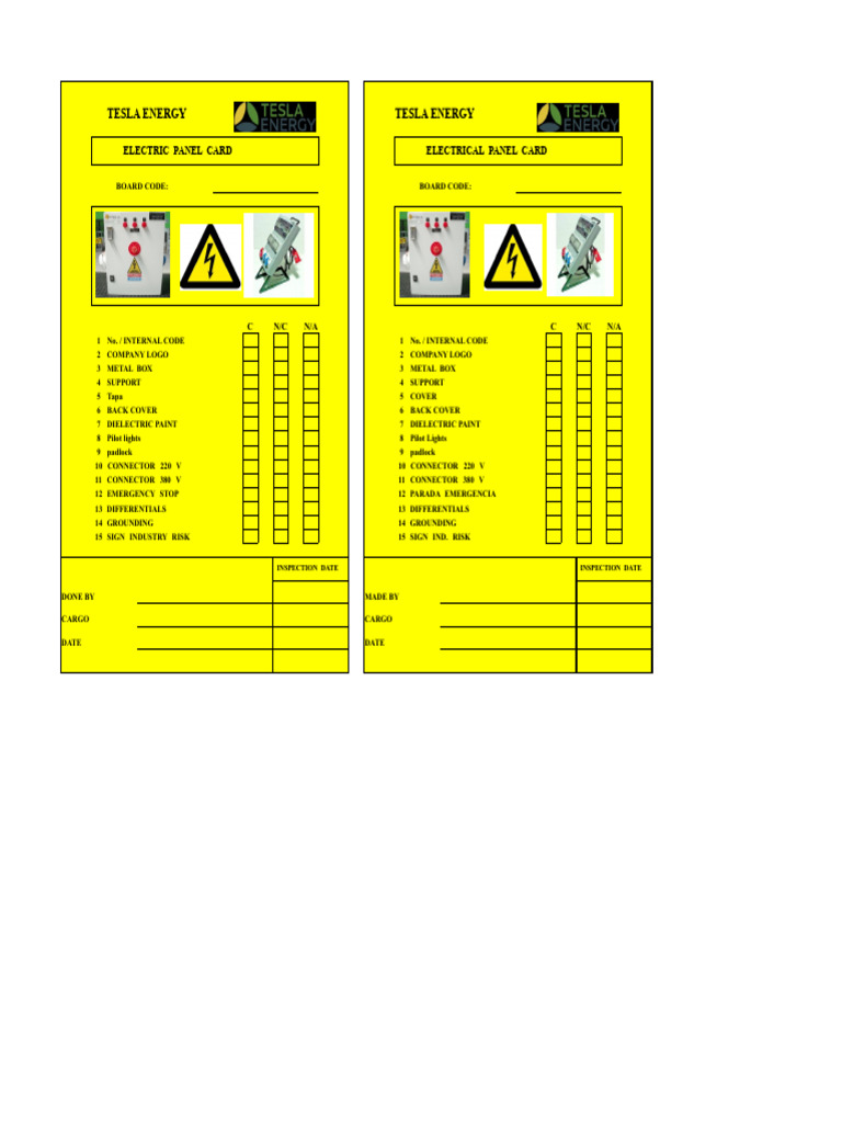 F-HSE-34-Electric panel card | PDF