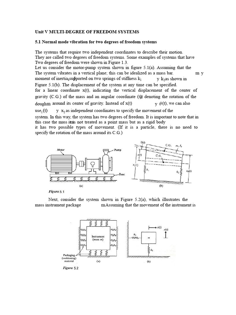 Systems With Multiple Degrees of Freedom | PDF | Normal Mode | Matrix ...