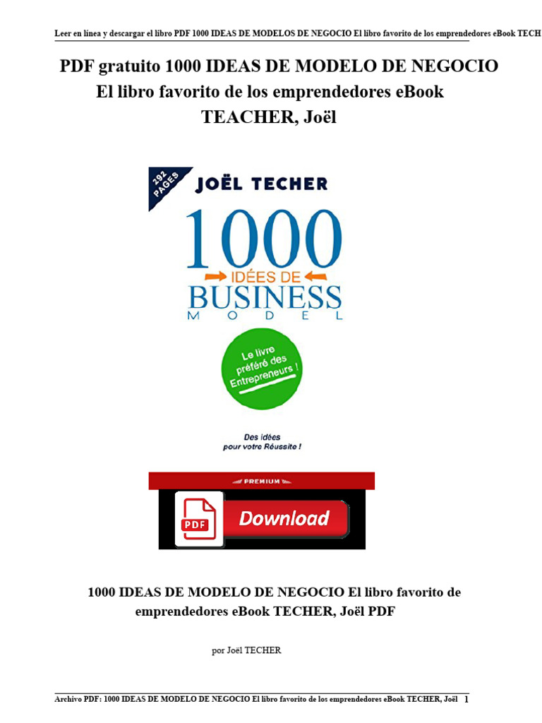 1000 Ideas de Modelos de Negocio PDF | PDF