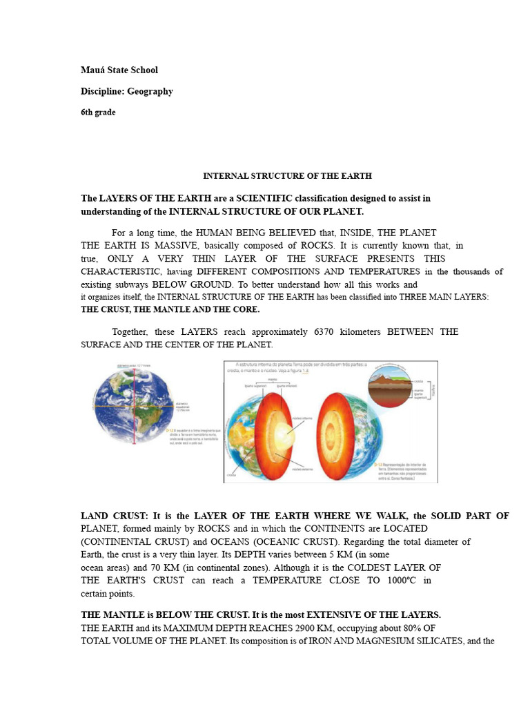 Earth's Internal Structure Explained | PDF | Earth | Magma