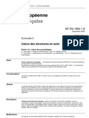 Eurocode 3 Partie 1-8 | PDF | Ingénierie mécanique | Génie du bâtiment