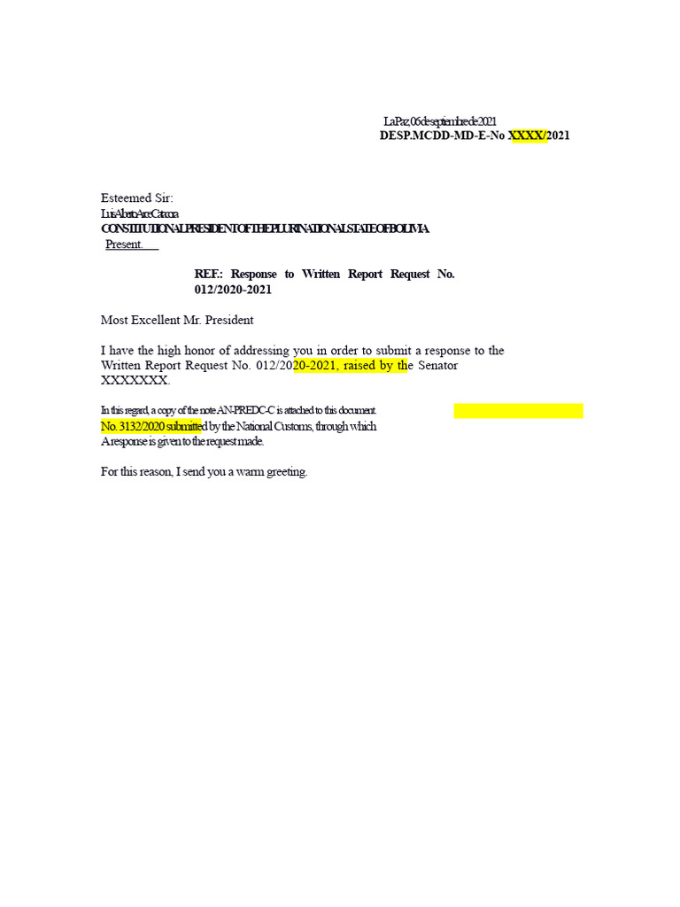 Model Response To A Foot of The Senate Chamber | PDF