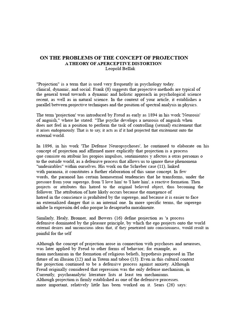 Understanding Projection in Psychology | PDF | Perception | Psychoanalysis