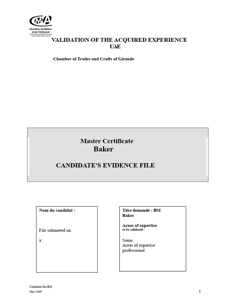 VAE Evidence File Master Baker | PDF | Breads | Foods