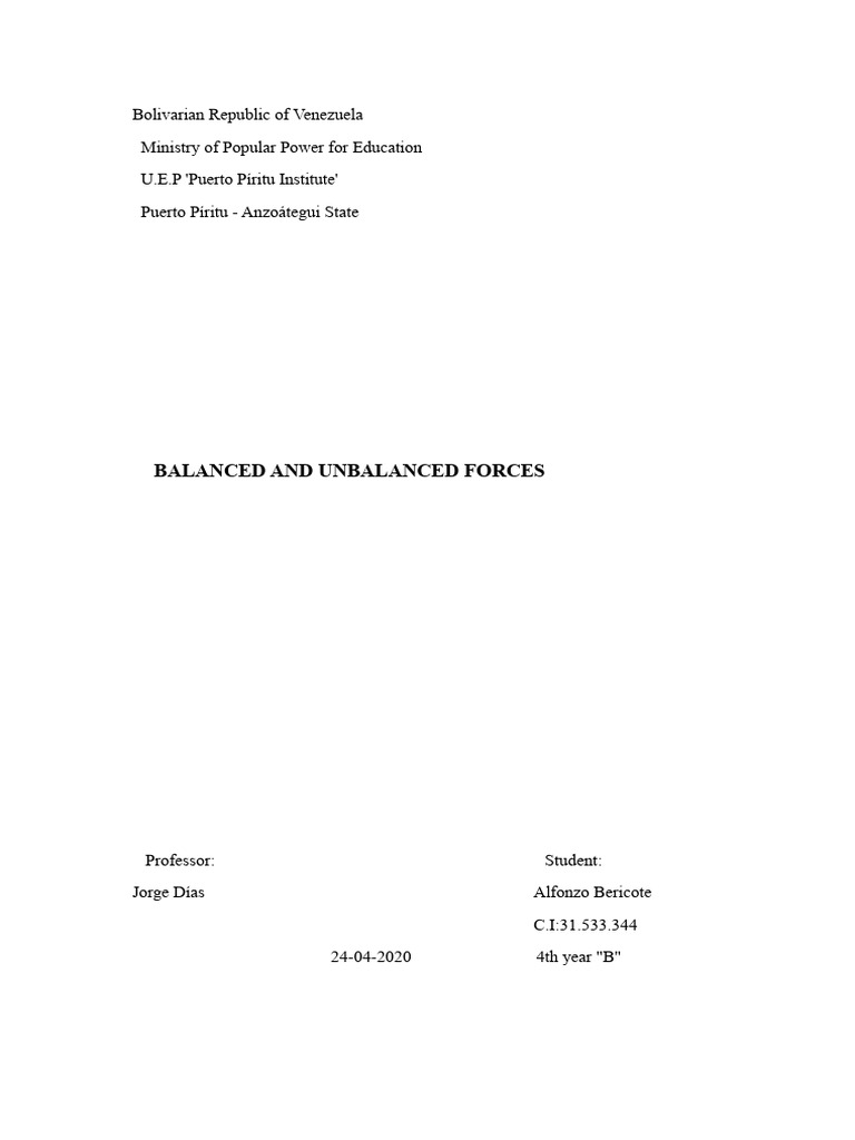 Understanding Balanced and Unbalanced Forces | PDF | Force | Mechanics