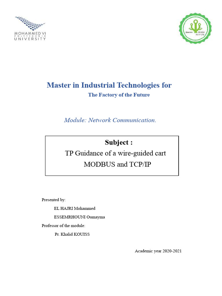 MODBUS Protocol for Wire-Guided Carts | PDF | Computing | Computer ...