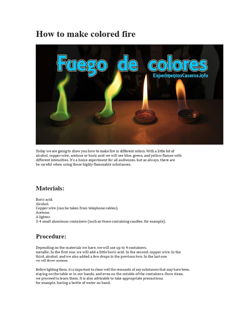 How to Create Colored Fire Flames | PDF