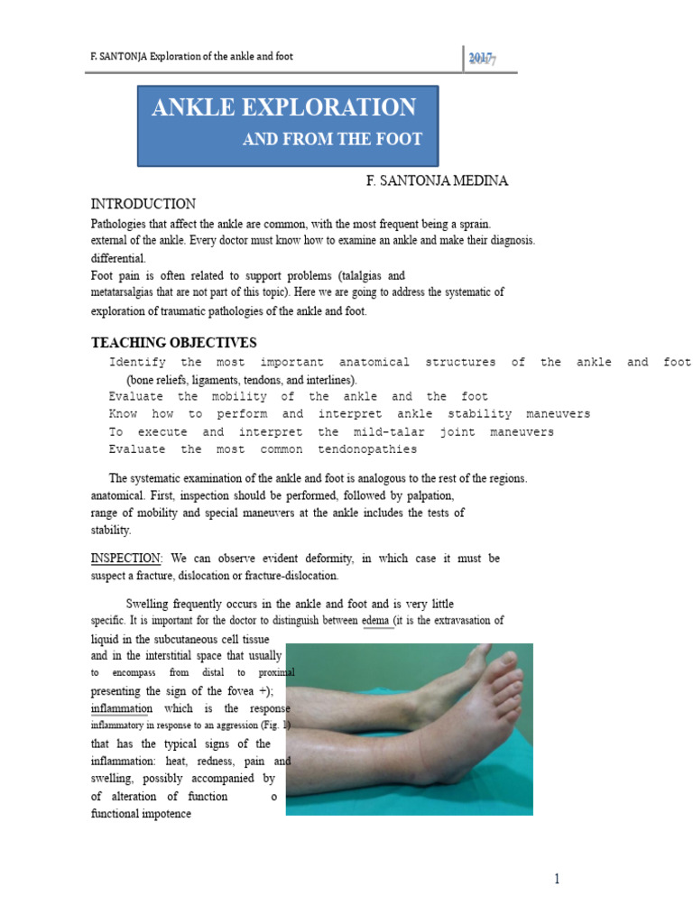 Ankle and Foot Examination Guide | PDF | Ankle | Foot