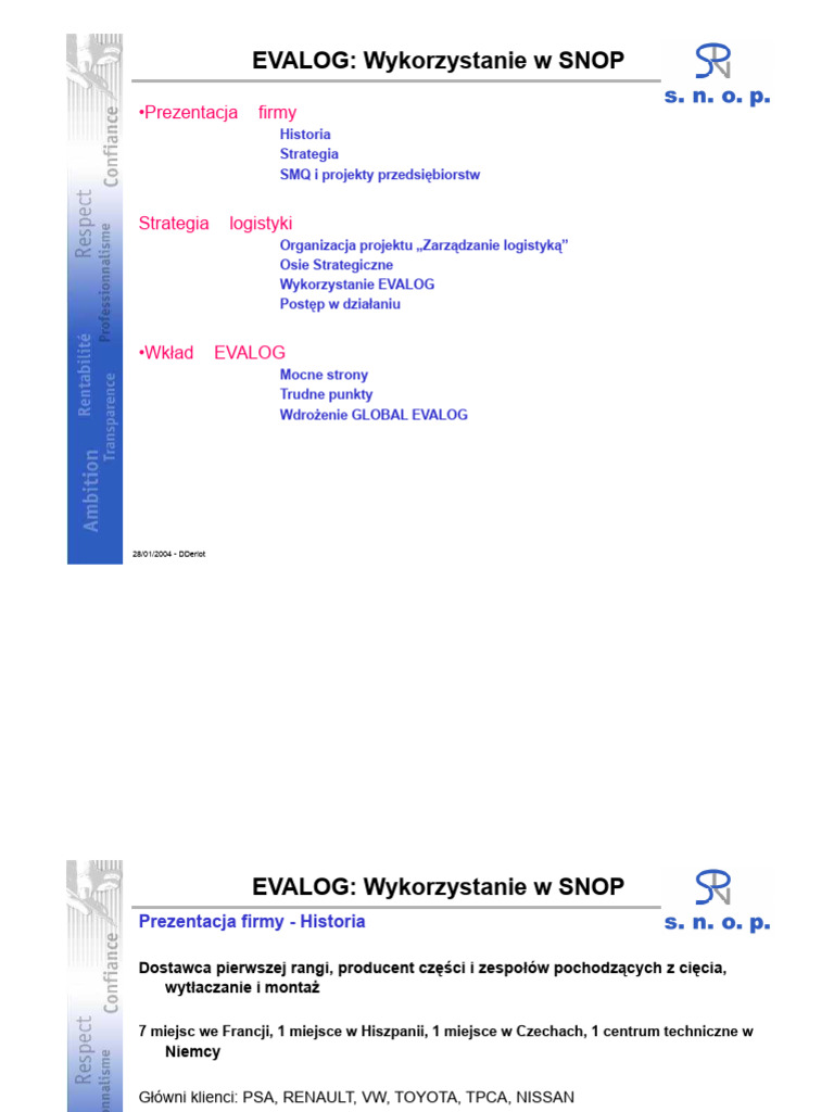 EVALOG - Użycie W SNOP | PDF