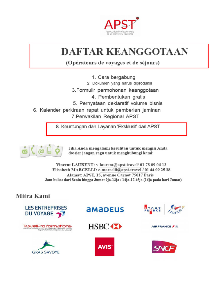 Panduan Keanggotaan APST untuk Operator Wisata | PDF