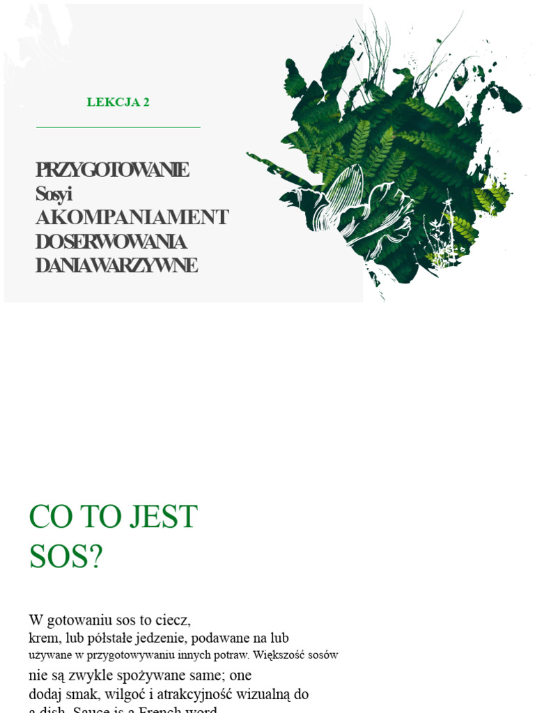 Przygotowanie Sosów I Dodatków Do Serwowania Dan Vegetariańskich (Tle ...